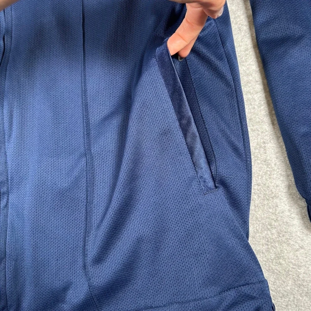 Adidas Track Jacket Mens Large Blue Y2K Vintage Basketball Full‎ Zip Shiny